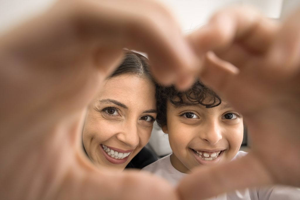 Mother and son enjoying a smile