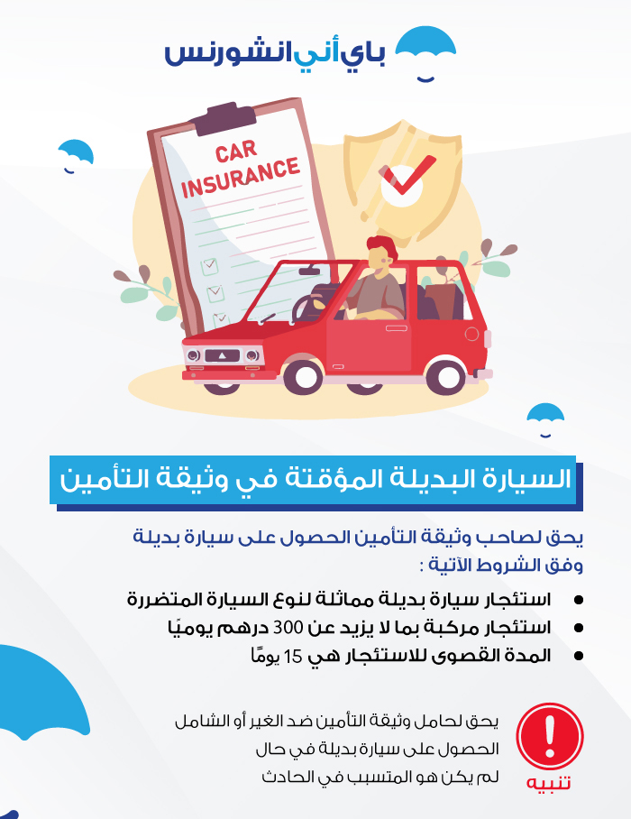 استحقاق سيارة بديلة في التأمين