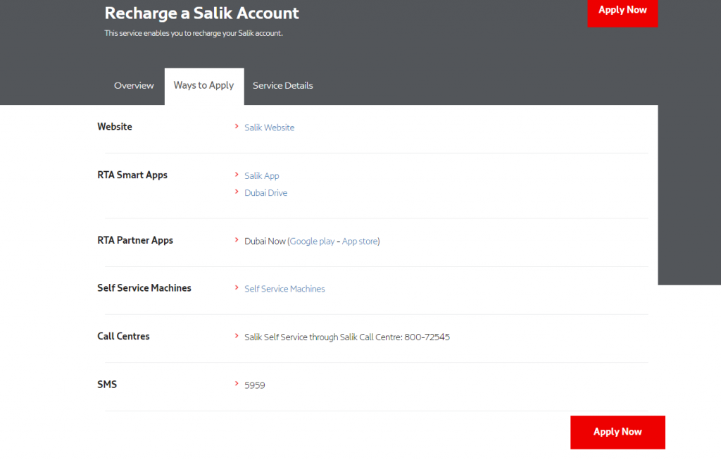 Salik Balance Check step three