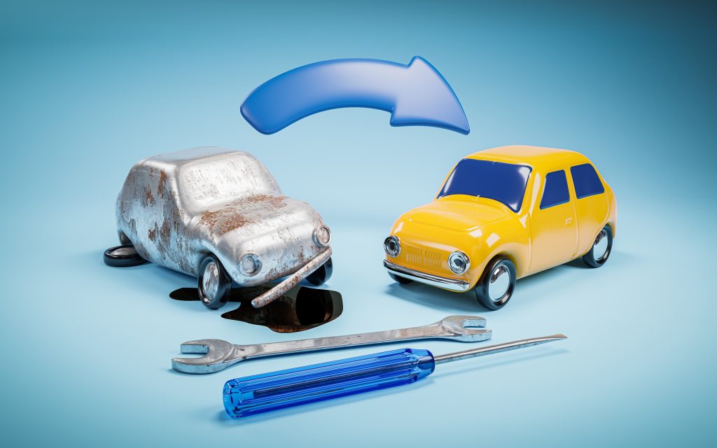 Damaged car to a replacement car insurance