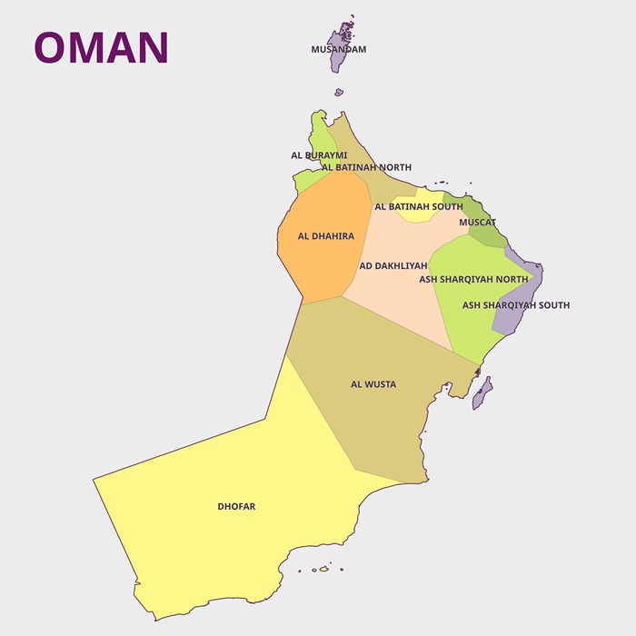 خريطة عمان